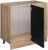 Eckunterschrank R-Line Schwarz Hochglanz 86 cm ohne Arbeitsplatte Vicco Bild 4