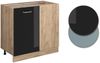 Eckunterschrank R-Line Schwarz Hochglanz 86 cm ohne Arbeitsplatte Vicco Bild 5