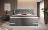 Boxspringbett Carlotta mit LED, Stauraum und USB (Samt) 200x200 Grau H2 (bis 70kg) Bild 3