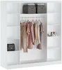 Vente-unique - OCHIRA Wardrobe and walk-in wardrobe Holz, Platte Weiß - B 58,5 cm x H 215,6 cm x L 200,2 cm Bild 4
