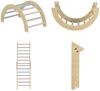 Moni Spielgerät Triangel 3 in 1 Holz Rutsche Kletterrampe Kletterwand Motorik braun Bild 4