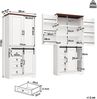 Hochschrank mit Kippschutz und seitlichem Snack-Rack, Soft-Close , Standschrank für Küche mit 4 Schubladen und verstellbaren Böden, Schrank mit einzigartigem Griff, Weiß Bild 5