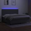 vidaXL Boxspringbett mit Matratze & LED Stoff Dunkelgrau 200x200 cm, Härtegrad: H2 [3134742] Bild 4