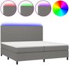 vidaXL Boxspringbett mit Matratze & LED Stoff Dunkelgrau 200x200 cm, Härtegrad: H2 [3134742] Bild 2
