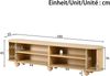 Merax Couchtisch und TV-Schrank Set, Rundcouchtisch mit geschwungenem TV-Schrank, umlaufende vertikale Reliefstruktur, Schiebetüren, MDF-Korpus, Metallgriffe, kugelförmige Metallfüße, vielseitiger Stauraum, Natur Bild 4