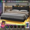 Furnishings Home Polsterbett hydraulisches Doppelbett mit Stauraum + LED-Licht (Set, Set, Bett), Hausbett, mit Bettkasten 160x200cm PU Bild 3