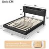 Furnishings Home Polsterbett hydraulisches Doppelbett mit Stauraum + LED-Licht (Set, Set, Bett), Hausbett, mit Bettkasten 160x200cm PU Bild 2