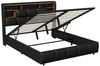 Simurq Stauraumbett Polsterbett 140x200 mit Bettkasten,Lattenrost,LED Staufach-Kopfteil (Jugendbett Bettgestell aus holz,PU-Leder, Ohne Matratze), hydraulisches Doppelbett mit LED Kopfteil und USB-Anschluss,PU-Leder Bild 4