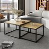 Lookway Couchtisch Yoshi 2in1 mit Tischplatte in natürlicher Holzfarbe (2er-Set), Breite: 70 cm und 60 cm Bild 2