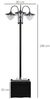Outsunny Außen-Stehlampe Gartenlicht 3-köpfige Lampe mit Blumentopf-Basis Wasserdicht Edelstahl, Solarbetrieb, Lichtsteuerung, LED, warmweiß, L60 x B55 x H189 cm Bild 3