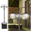 Outsunny Außen-Stehlampe Gartenlicht 3-köpfige Lampe mit Blumentopf-Basis Wasserdicht Edelstahl, Solarbetrieb, Lichtsteuerung, LED, warmweiß, L60 x B55 x H189 cm Bild 2