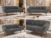 Sofa, Wohnzimmersofa PIRS 3, Skandinavisches Sofa 3-Sitzer, Sofa mit Wellenfederung, schwarze Füße, Breite 180 cm Hoher Sitzkomfort - Grau Cord Bild 2