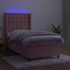 vidaXL Boxspringbett mit Matratze & LED Rosa 100x200 cm Samt 3139792 Bild 3