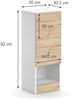 Midischrank Alf Weiß 35 x 92 cm mit 2 Schubladen Vicco Bild 3