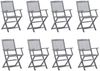 vidaXL Klappbare Gartenstühle 8 Stk. mit Kissen Massivholz Akazie 3078264 Bild 2