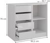 Kommode Sherry Weiß/Weiß Hochglanz 80.2 x 76 cm 2 Teile Vicco Bild 2