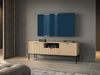Selsey „Vellore“ TV-Lowboard mit Schublade und schwarzem Gestell, Eiche Vicenza Optik, 154 cm Bild 2