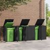 vidaXL Mülltonnenbox für 5 Tonnen Schwarz 345x79x117 cm Stahl 3279980 Bild 3