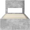 vidaXL Bettgestell mit Stauraum und Kopfteil Betongrau 90x190 cm 3414262 Bild 5