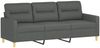 vidaXL 3-Sitzer-Sofa mit Zierkissen Dunkelgrau 180 cm Stoff 3200830 Bild 4