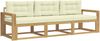 vidaXL Outdoor-Sofagarnitur mit Kissen 3 pcs Weiß und Creme Polyester 3385994 Bild 2