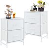 Refined Living Kommode Schubkastenkommode mit 2/4/5 /7/8/9 Schubladen stabilem Stahlrahmen (Nachttisch 2st - Schrank 2 Stoffschubladen mit Griffen Metallgestell, Vertikaler Stauraum Organizer Einheit 50cm Hoch Max Belastbarkeit 20kg), Kleine Schlafsäle... Bild 1