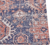 Teppich Baumwolle rot blau 80 x 300 cm orientalisches Muster Kurzflor KURIN Bild 4