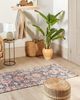 Teppich Baumwolle rot blau 80 x 300 cm orientalisches Muster Kurzflor KURIN Bild 3