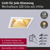 LED Einbauleuchte 3-Step-Dim Cole Coin 1er-Set IP44 eckig 88x88mm Coin 6W 470lm 230V dimmbar 2700K Weiß, Gold matt Bild 3