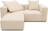 DOMO. collection Ecksofa 800011, kleine Modul-Couch in L-Form, individuell kombinierbar, Cord Sofa, Polsterecke, Eckcouch, Polstergarnitur 216 x 193 x 69 (BxTxH), creme Bild 2