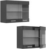 Küchenglasschrank R-Line Anthrazit Hochglanz 80 cm Vicco Bild 5