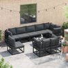 vidaXL Gartensofa-set mit Kissen 10 pcs Schwarz Aluminium 3378883 Bild 5