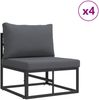 vidaXL Gartensofa-set mit Kissen 10 pcs Schwarz Aluminium 3378883 Bild 4