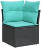 vidaXL 10-tlg. Garten-Sofagarnitur mit Kissen Schwarz Poly Rattan 3256498 Bild 4