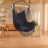 LALAHO Hängesessel Hängesessel mit 2 Kissen Hängestuhl, Hängeschaukel XXL für Indoor Outdoor Garten, Grau Bild 3