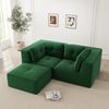 Ecksofa in Grün, modulares Cordsofa mit breiten Armlehnen und flexibler Kombination,69x208x177 cm Bild 3