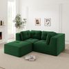 Ecksofa in Grün, modulares Cordsofa mit breiten Armlehnen und flexibler Kombination,69x208x177 cm Bild 2