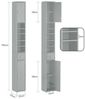 SoBuy BZR34-HG Badezimmer-Hochschrank, MDF, Lackiert, Hellgrau, 20 x 180 x 20 cm Bild 3