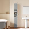 SoBuy BZR34-HG Badezimmer-Hochschrank, MDF, Lackiert, Hellgrau, 20 x 180 x 20 cm Bild 2