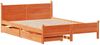 vidaXL Massivholzbett ohne Matratze Wachsbraun 120x190 cm Kiefernholz 3309790 Bild 3