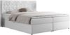 Boxspringbett, Doppelbett mit Multipocket-Matratzen und Topper, dekoratives Kopfteil - LEILA - 180 x 200 cm - Weiß Kunstleder - H3 Bild 3
