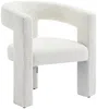 Vente-unique - FAVINA Sessel Stoff Weiß - B 59 cm x H 75 cm x L 64 cm Bild 3