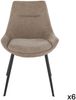 Signature Set mit 6 Stühlen aus taupefarbenem Stoff L62 cm - COLOMBE - Beige Bild 1