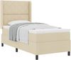 vidaXL Boxspringbett mit Kissen mit Kopfteil Creme 200 x 100 cm Stoff 3341698 Bild 2