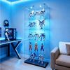 Simurq Glasvitrine Standvitrinen mit LED-Beleuchtung, Modern Glas Vitrinenschrank (1-St,Glas Vitrine mit 2 Glastür und 5 Lagen,Standvitrine mit Schloss) Modern Glasvitrinen,Sammelvitrine aus Glas Bild 1