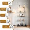 Simurq Glasvitrine Standvitrinen mit LED-Beleuchtung, Modern Glas Vitrinenschrank (1-St,Glas Vitrine mit 2 Glastür und 5 Lagen,Standvitrine mit Schloss) Modern Glasvitrinen,Sammelvitrine aus Glas Bild 4