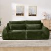 Flieks 2-Sitzer Sofa mit USB-Ladeanschluss & Seitentasche, hochfedernder Schaumstoff, Samt, Grün Bild 2