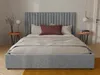 Vente-unique - Bett mit Bettkasten - 160 x 200 cm mit Kopfteil - Stoff - Grau - SARAH Bild 3