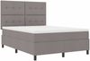 vidaXL Boxspringbett mit Matratze Taupe 140 x 190 cm Stoff 3339389 Bild 5