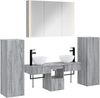 vidaXL Badezimmermöbel-Set 6 pcs Grau Sonoma Ingenieurholz und Glas 3407124 Bild 2